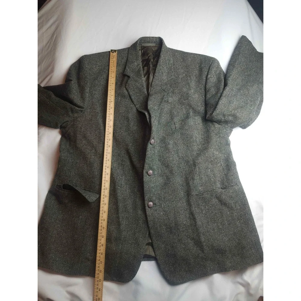 Kennedy of Ardara Donegal Tweed Blazer Green Wool Sport Coat Made Ireland Mens